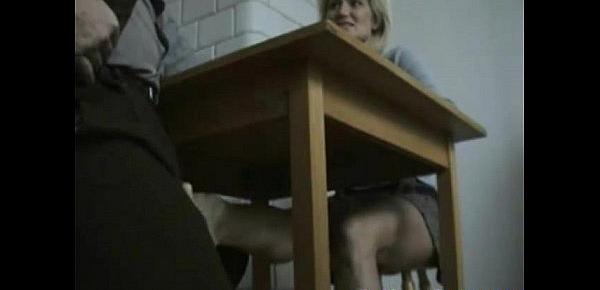  Collage footjob under the table